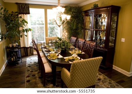 dining table with modern decor