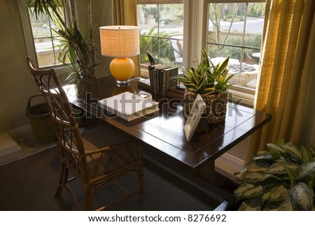 Pretty Desk Organizers on Luxury Home Office With A Hardwood Desk  Stock Photo 8276692