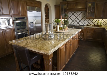 Modern Kitchen with a hardwood floor.