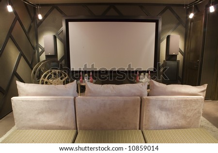 Home theater in a luxury home.