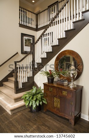 Luxury House on Hallway And Staircase In A Luxury Home  Stock Photo 13745602