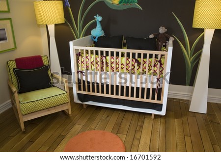 Baby Bedroom Items on Baby Bedroom With A Crib  Toys And Decor  Stock Photo 16701592