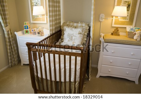 Bedroom on Baby Bedroom With A Crib  Toys And Decor  Stock Photo 18329014