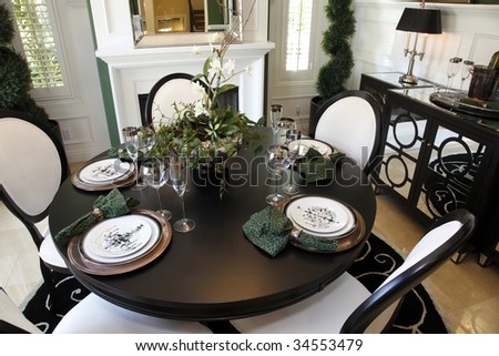 Luxury Home Decor on Dining Table With Luxury Home Decor  Stock Photo 34553479
