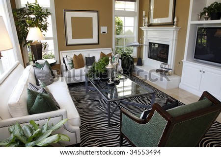 Contemporary luxury home living room with stylish decor.