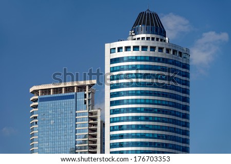 ISTANBUL, TURKEY - JANUARY 19: Levent district is a rapidly-developing business and finance area of Istanbul with highrises and shopping malls. Taken on January 19, 2014