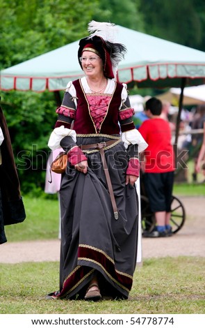 KLEINHEUBACH, GERMANY - JUNE 03: World-biggest middle ages culture festival in the old Castle Lowenstein with amateur actors in historical costumes, June 03, 2010 in Kleinheubach, Germany