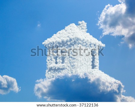 fantasy house in clouds