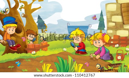 Cartoon Veggie Garden