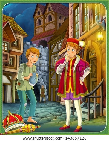 Prince and the Pauper Prince or princess castles knights and fairies illustration for the children Prince and the Pauper Prince or princess castles knights and fairies illustration for the children
