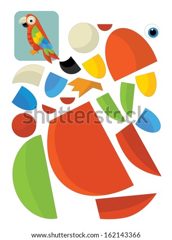 The character puzzle illustration for the children The character puzzle illustration for the children