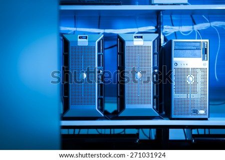 Computer Network servers in data room .