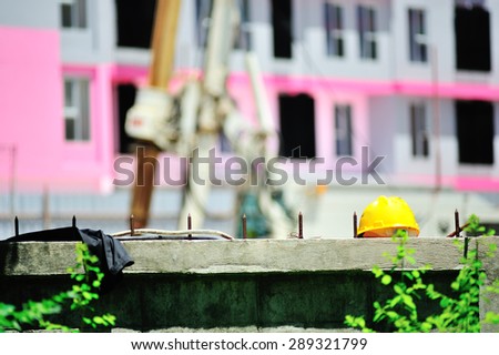 An safety helmet in construction place .
