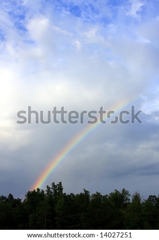 beautiful rainbow in sky