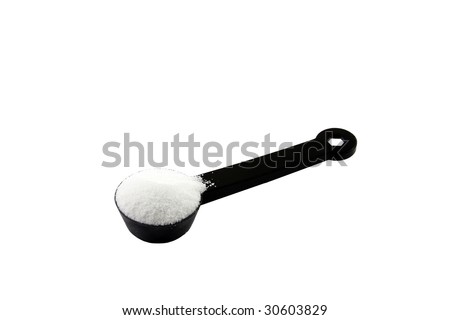 stock photo : teaspoon or tablespoon of sugar