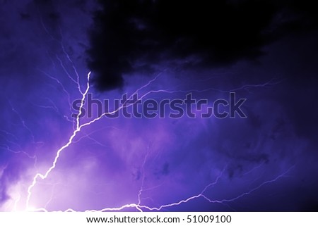 lightning in the sky with clouds