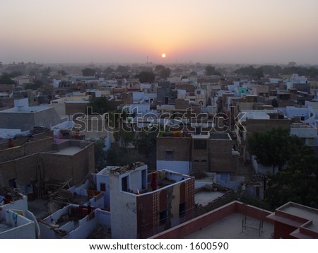 Sundown in indian city