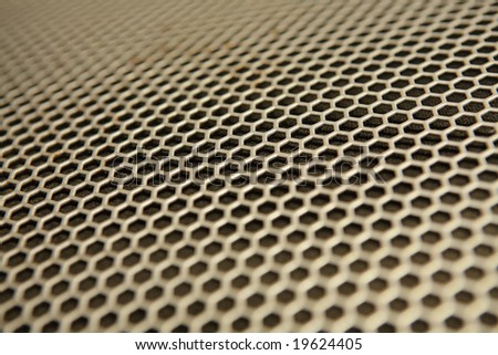 Metal lattice, six - faced form, close up