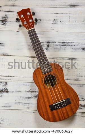 Hawaiian ukulele guitar with four strings
