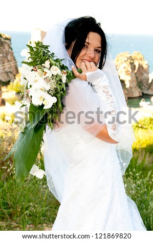 Young Bride in Scopello, Sicily, Italy.