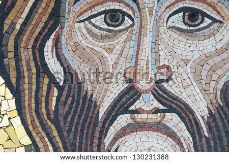 Jesus Christ. It Is A Modern Mosaic Made By A Sicilian Artist, In Byzantine Style. It Looks Like The Mosaic In The Central Apse Of The Monreale Cathedral Or The Cappella Palatina In Palermo.