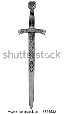 A highly detailed ornamental dagger isolated on white with clipping path. - stock photo