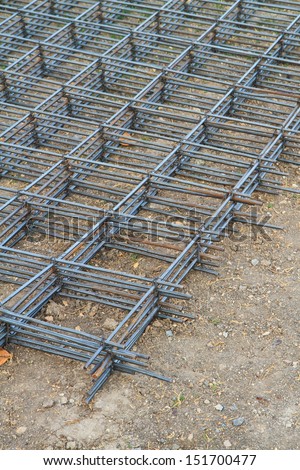 reinforcement metal framework for concrete pouring. Ready for filling up with concrete