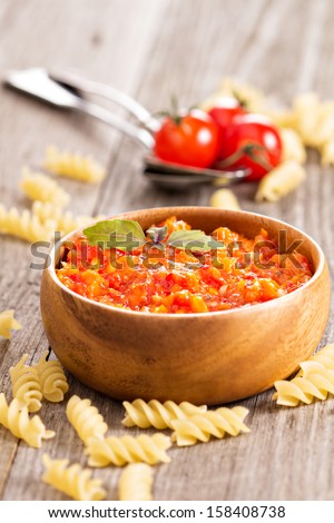 Baked vegetables pasta sauce