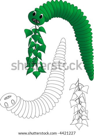 Caterpillar eating foliage