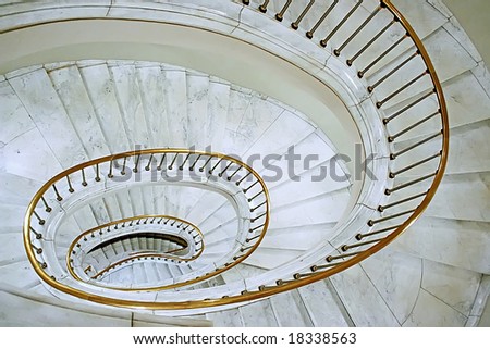 Stairwell in the Polish palace. Royal castle in Warsaw.