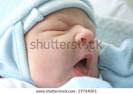 Sweet dream after childbirth, newborn baby in hospital.