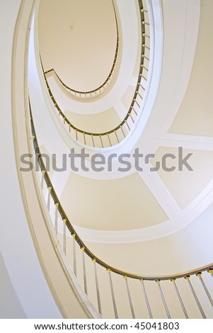 Stairwell in the Polish palace. Royal castle in Warsaw on World Heritage List.