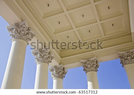Abstract details of classical architecture. Warsaw in Poland.