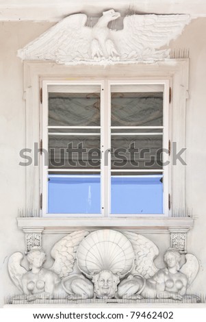 Details of classical architecture. Palace in Lazienki. Warsaw in Poland.
