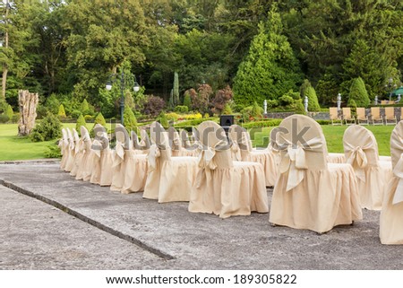 Elegant event in luxury garden.