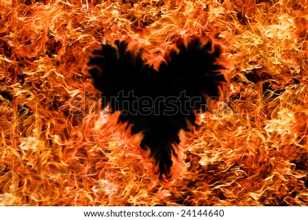 Flame heart background