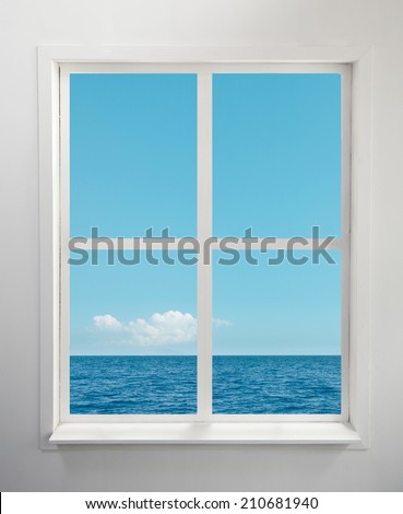Modern residential window with sea view