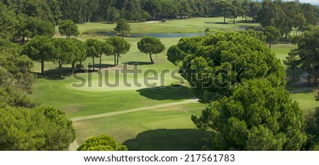 Golf course from top