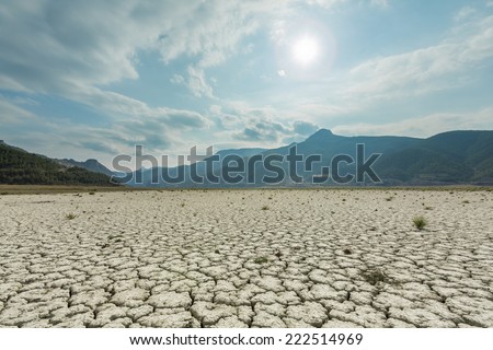 Dry lake in Black Sea region in northern Turkey