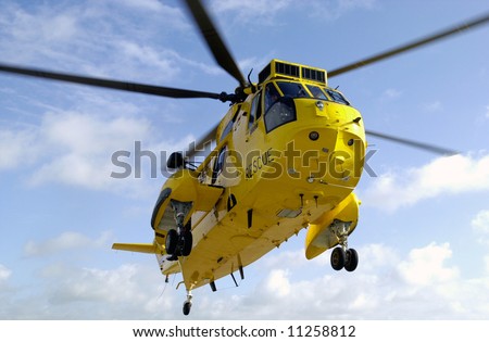 Sea King rescue helicopter in flight