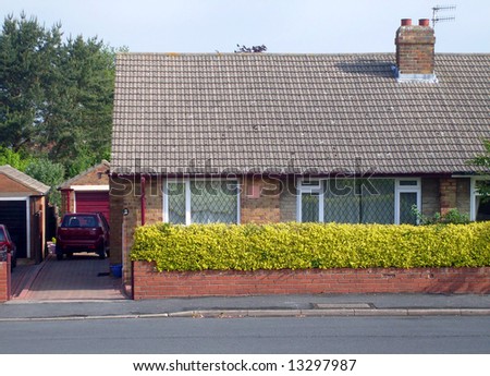 housing estate logo. Bungalow on housing estate