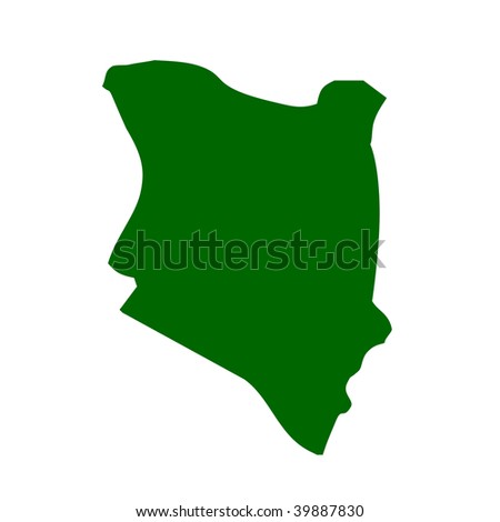 map of kenya districts. stock photo : Outline map of Kenya isolated on white background with