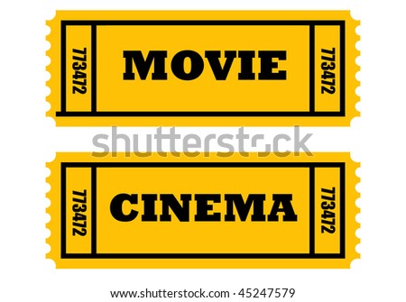 Movie Tickets on Illustration Of Two Cinema Or Movie Tickets  Front And Back  Isolated