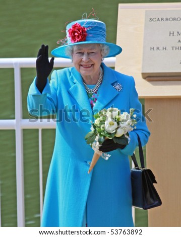 SCARBOROUGH, ENGLAND - MAY 20: Her Royal Highness Queen Elizabeth II at opening of Royal Open Air Theater, Scarborough, North Yorkshire, England, 20th May 2010.