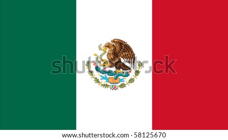 official mexican flag. official mexican flag. Mexico in official colors.