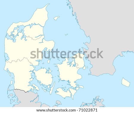 Map Of Denmark Europe. of Denmark in Europe.