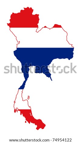 flag on map of country; Map Of Thailand Country. flag on map of country;