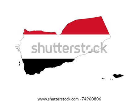 A Map Of Yemen. of the Yemen flag on map
