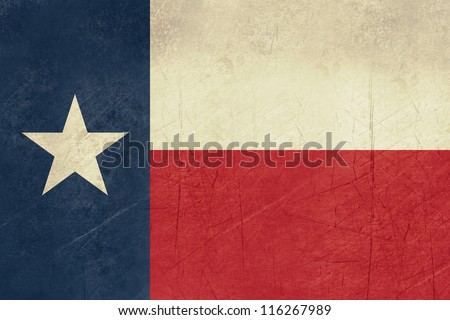 grunge texas state flag of america isolated on white background
