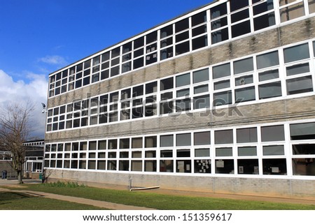 Exterior of secondary or comprehensive school building, Scarborough, England.